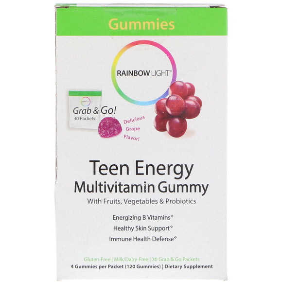Rainbow Light, Teen Energy Multivitamin, 30 Gummies - 021888121816 | Hilife Vitamins