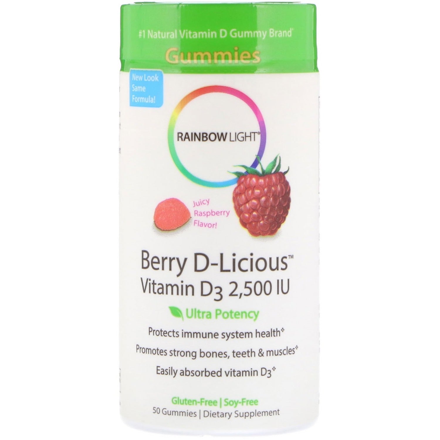 Rainbow Light, Berry D-Licious 2,500 IU, 50 Gummies UPC 021888121410 | HiLife Vitamins
