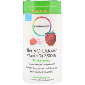 Rainbow Light, Berry D-Licious 2,500 IU, 50 Gummies - 021888121410 | Hilife Vitamins