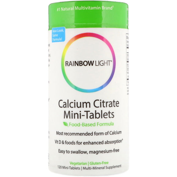 Rainbow Light, Calcium Citrate Minitabs, 120 Tablets - 021888202119 | Hilife Vitamins