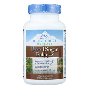 Ridgecrest Herbals, Blood Sugar Balance, 120 Vegan Capsules - 355724001254 | Hilife Vitamins