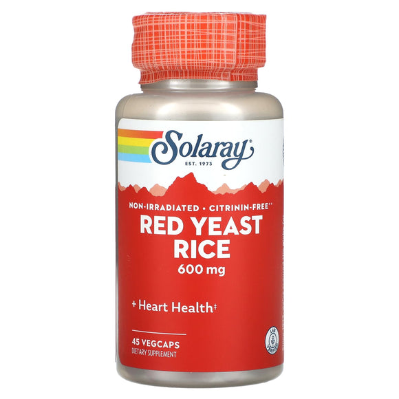 Solaray, Red Yeast Rice, 600 mg, 45 VegCaps - 076280004465 | Hilife Vitamins