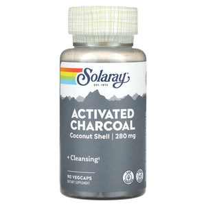 Solaray, Activated Charcoal, 280 mg, 90 VegCaps - 076280008609 | Hilife Vitamins