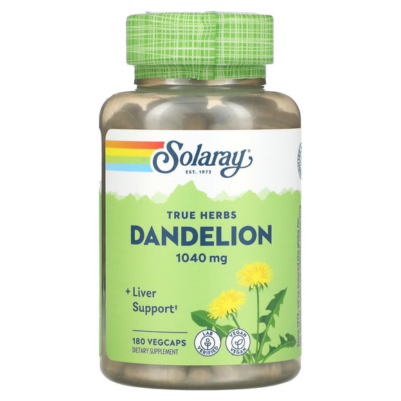 Solaray, Dandelion Root 520mg, 180 VegCaps - 076280012118 | Hilife Vitamins