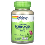 Solaray, True Herbs, Echinacea, Vitamin C & Zinc, 425 mg, 100 VegCaps - 076280012392 | Hilife Vitamins