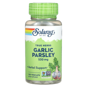 Solaray, True Herbs, Garlic Parsley, 530 mg, 100 VegCaps - 076280012903 | Hilife Vitamins