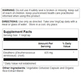 Solaray, Eleuthero 425 mg, 180 VegCaps - [product_sku] | HiLife Vitamins