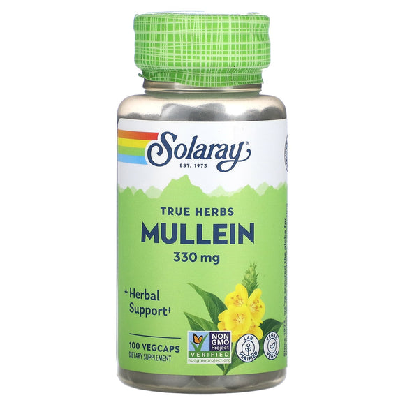 Solaray, Mullein Leaves 330 mg, 100 VegCaps - 076280013900 | Hilife Vitamins