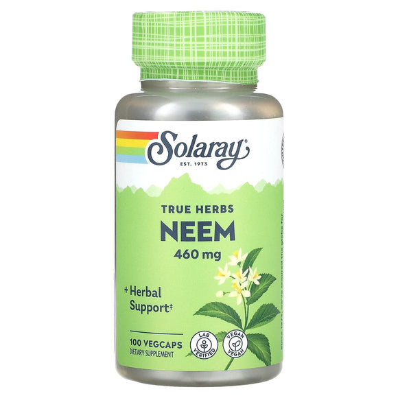 Solaray, True Herbs, Neem, 460 mg, 100 VegCaps - 076280014051 | Hilife Vitamins