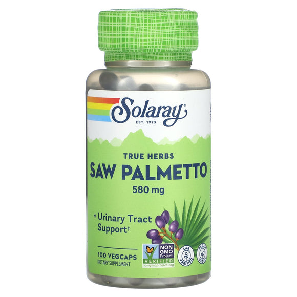 Solaray, True Herbs, Saw Palmetto, 580 mg, 100 VegCaps - 076280015508 | Hilife Vitamins
