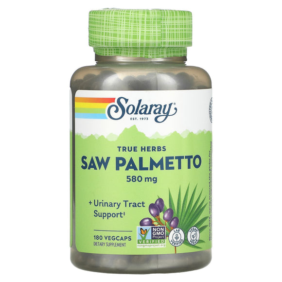 Solaray, Saw Palmetto Berries 580mg, 180 VegCaps - 076280015515 | Hilife Vitamins