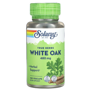 Solaray, True Herbs, White Oak, 480 mg, 100 VegCaps - 076280016505 | Hilife Vitamins
