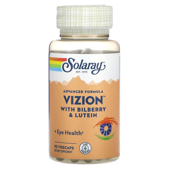 Solaray, Advanced Formula Vizion with Blueberry & Lutein, 90 VegCaps - 076280031508 | Hilife Vitamins