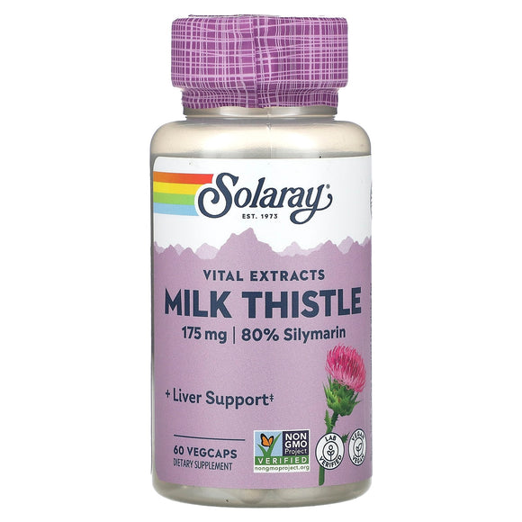 Solaray, Vital Extracts, Milk Thistle, 175 mg, 60 VegCaps - 076280037005 | Hilife Vitamins
