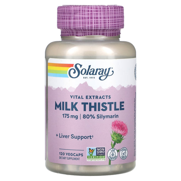 Solaray, Vital Extracts, Milk Thistle , 175 mg, 120 VegCaps - 076280037012 | Hilife Vitamins