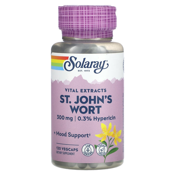Solaray, Vital Extracts, St. John’s Wort, 300 mg, 120 VegCaps - 076280037760 | Hilife Vitamins