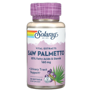 Solaray, Vital Extracts Saw Palmetto, 160 mg, 30 Softgels - 076280037814 | Hilife Vitamins