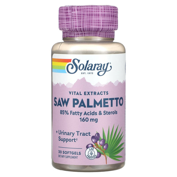 Solaray, Vital Extracts Saw Palmetto, 160 mg, 30 Softgels - 076280037814 | Hilife Vitamins