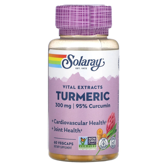 Solaray, Turmeric Root Extract 300 mg, 60 VegCaps - 076280038002 | Hilife Vitamins