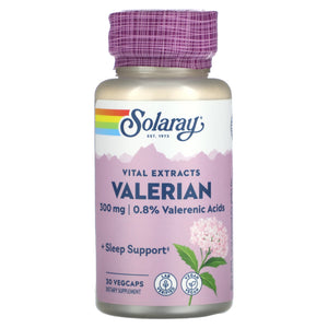 Solaray, Vital Extracts, Valerian, 300 mg, 30 VegCaps - 076280039054 | Hilife Vitamins