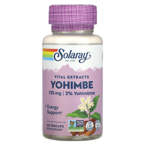 Solaray, Vital Extracts, Yohimbe, 135 mg, 60 VegCaps - 076280039702 | Hilife Vitamins