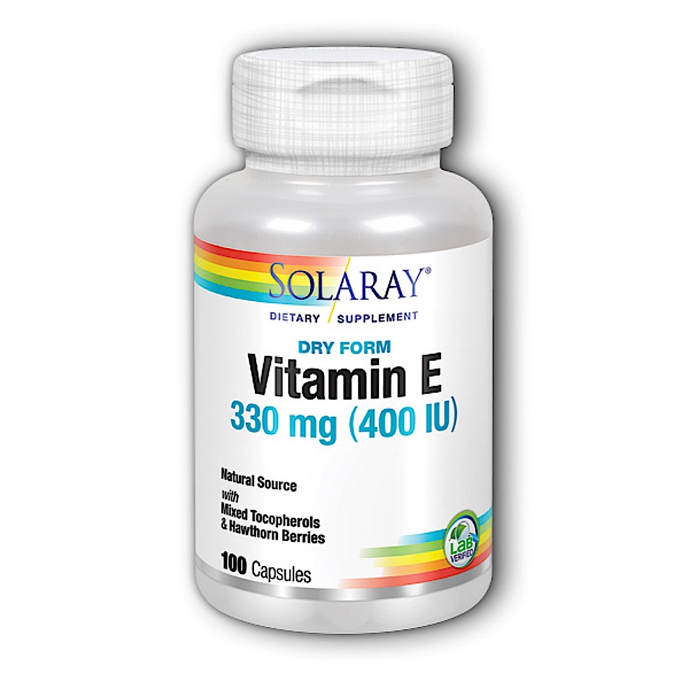 Solaray, E Dry + Hawthorn 400 iu, 100 VegCaps UPC 076280041910 | HiLife Vitamins