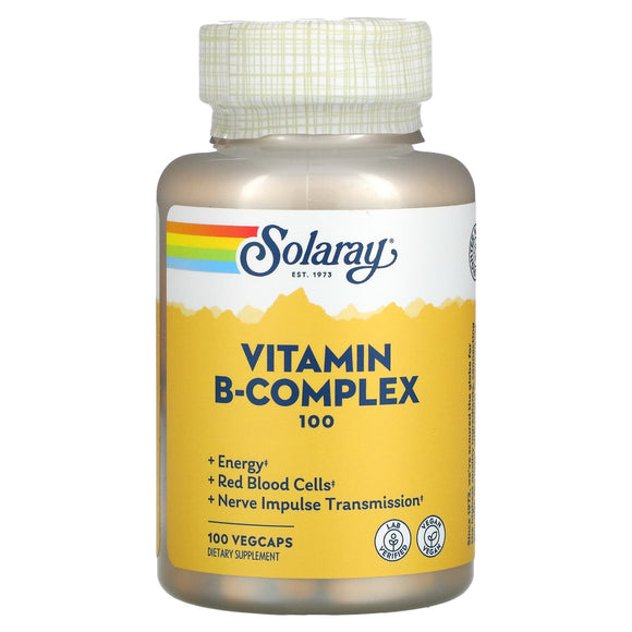 Solaray, B-Complex 100 with Aloe Vera, 100 VegCaps - 076280043013 | Hilife Vitamins