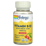 Solaray, Vitamin B-12 with Folic Acid, Natural Cherry , 1,000 mcg, 90 Lozenges - 076280043457 | Hilife Vitamins