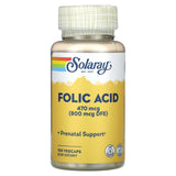 Solaray, Folic Acid, 470 mcg, 100 VegCaps - 076280043525 | Hilife Vitamins