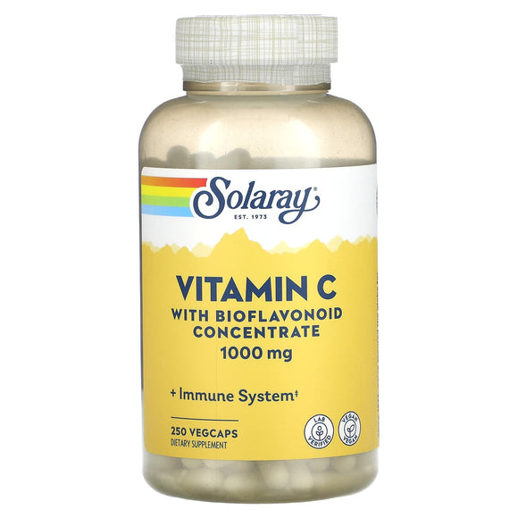 Solaray, Vitamin C with Bioflavonoid Concentrate, 1,000 mg, 250 VegCaps - 076280044416 | Hilife Vitamins