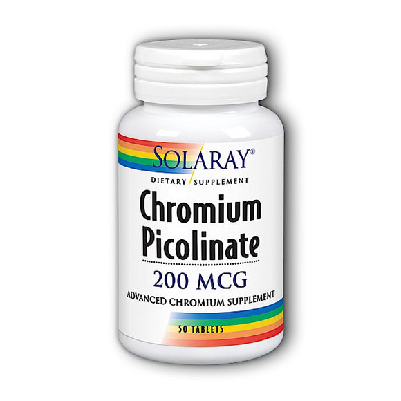 Solaray, Chromium Picolinate 200mcg, 50 Tablets - 076280045888 | Hilife Vitamins