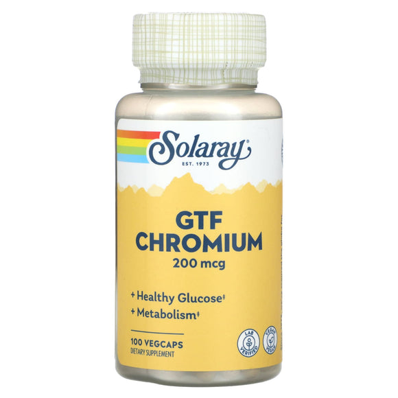 Solaray, GTF Chromium, 200 mcg, 100 VegCaps - 076280045901 | Hilife Vitamins