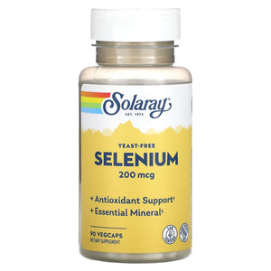 Solaray, Selenium Yeast Free 200 mcg, 90 VegCaps - 076280046786 | Hilife Vitamins