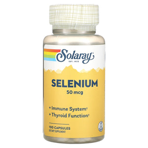 Solaray, Selenium, 50 mcg, 100 Capsules - 076280046809 | Hilife Vitamins