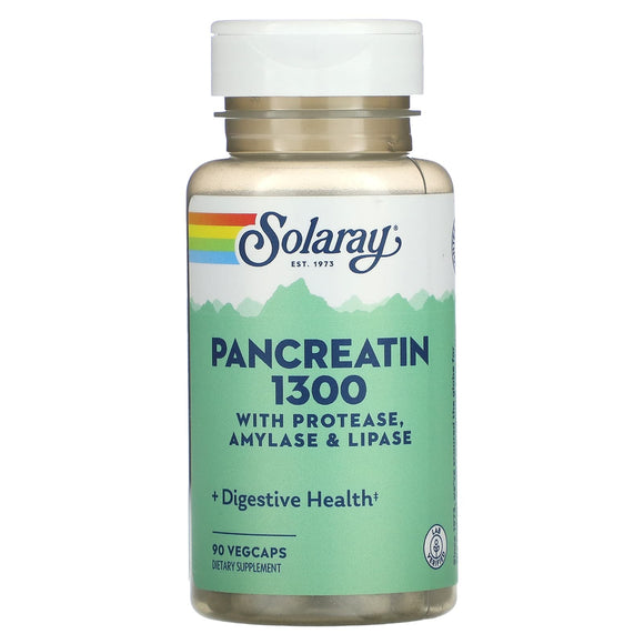 Solaray, Pancreatin 1300, 90 Capsules - 076280048186 | Hilife Vitamins