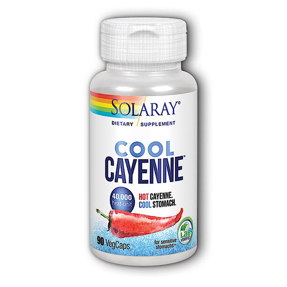 Solaray, Cayenne Cool 600 mg, 90 VegCaps - 076280081008 | Hilife Vitamins