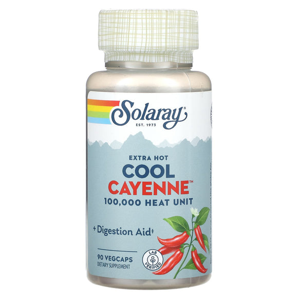 Solaray, Cayenne Cool Extra Hot 600 mg, 90 VegCaps - 076280081022 | Hilife Vitamins