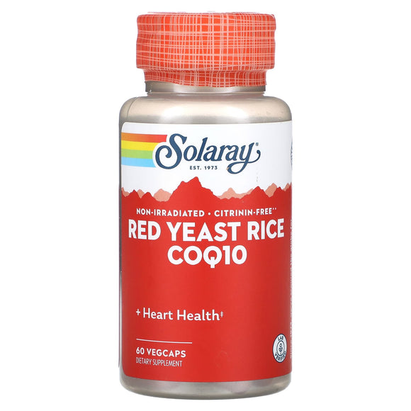 Solaray, Red Yeast Rice + Coq-10 600/30 mg, 60 VegCaps - 076280088922 | Hilife Vitamins
