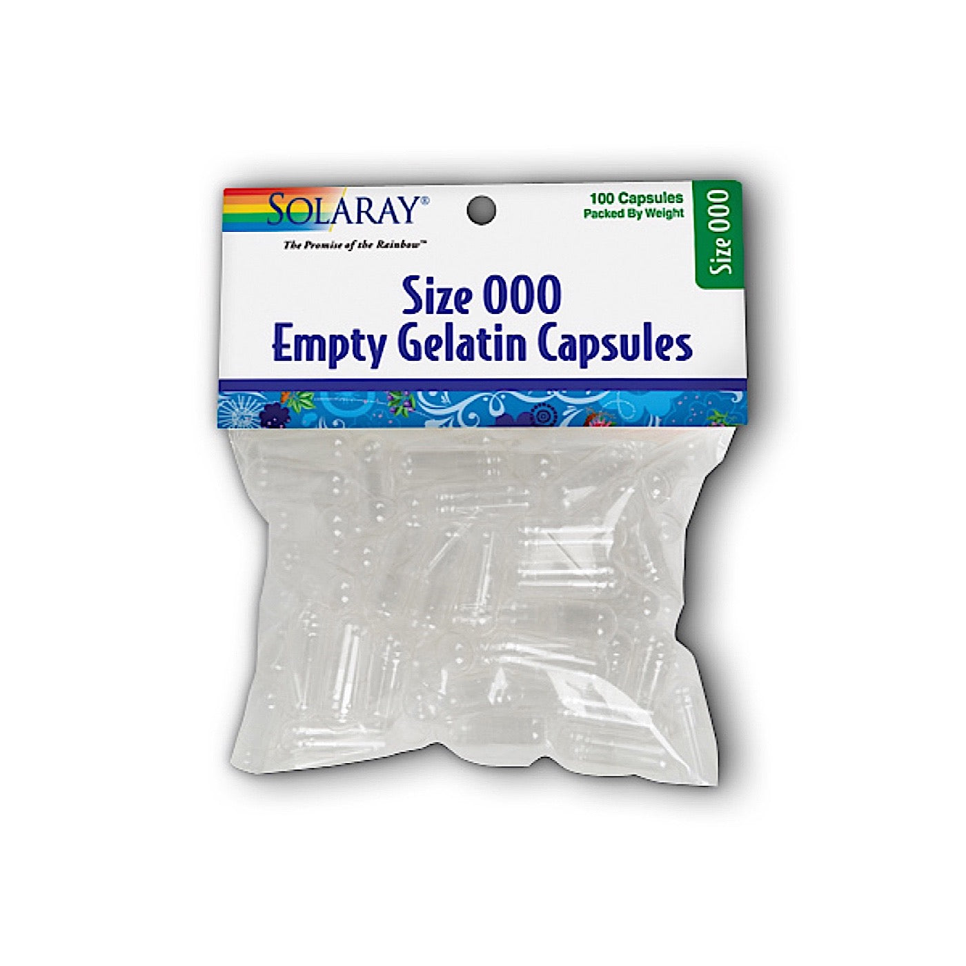 Solaray, Empty Gelatin Capsules Size 000, 100 Capsules UPC 076280098709 | HiLife Vitamins