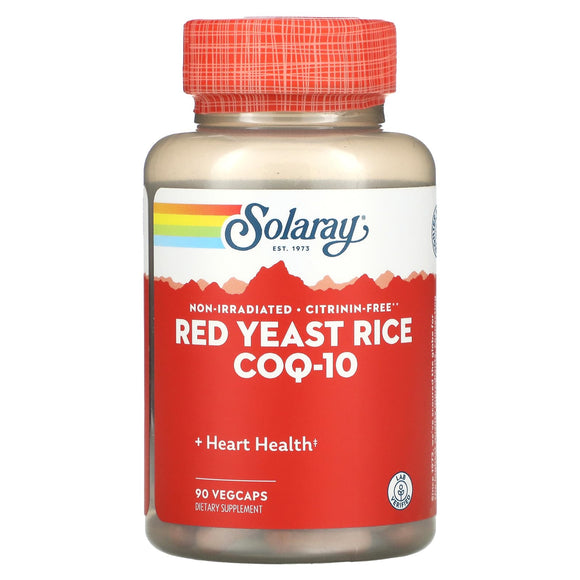 Solaray, Red Yeast Rice CoQ-10, 90 VegCaps - 076280121551 | Hilife Vitamins