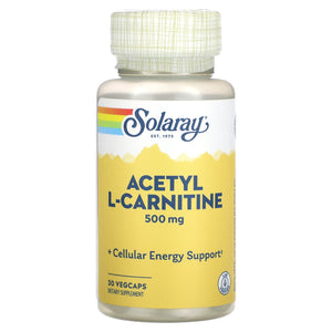 Solaray, Acetyl L-Carnitine , 500 mg, 30 VegCaps - 076280130645 | Hilife Vitamins