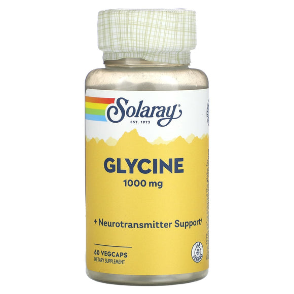 Solaray, Glycine , 1,000 mg, 60 Vegetarian Capsules - 076280183481 | Hilife Vitamins