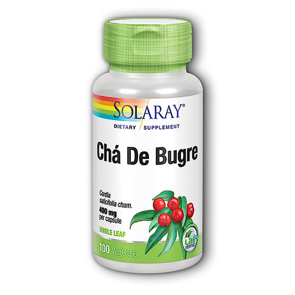 Solaray, Cha De Bugre Leaf, 100 VegCaps - 076280402148 | Hilife Vitamins