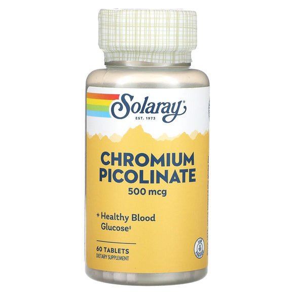 Solaray, Chromium Picolinate, 500 mcg, 60 Tablets - 076280458954 | Hilife Vitamins