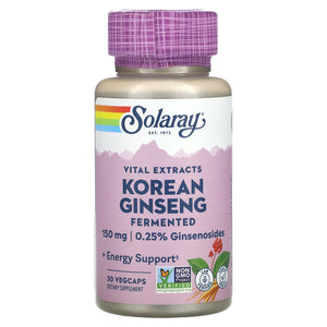 Solaray, Fermented Ginseng, 30 VegCaps - 076280464795 | Hilife Vitamins
