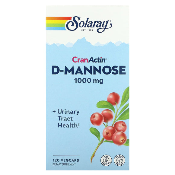 Solaray, D-Mannose with CranActin, Urinary Tract Health, 120 VegCaps - 076280633498 | Hilife Vitamins