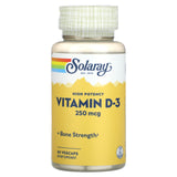 Solaray, High Potency Vitamin D-3, 250 mcg, 60 VegCaps - 076280752502 | Hilife Vitamins