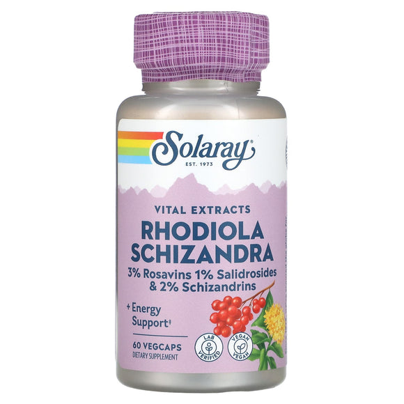 Solaray, Rhodiola & Schizandra, 60 VegCaps - 076280845815 | Hilife Vitamins