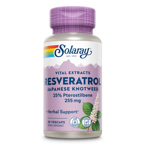 Solaray, Super Resveratrol w/Pterostilbene, 30 VegCaps - 076280846522 | Hilife Vitamins