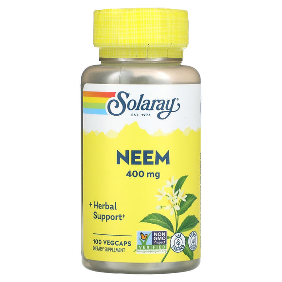 Solaray, Organically Grown Neem Leaf, 100 VegCaps - 076280941388 | Hilife Vitamins